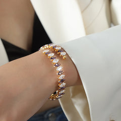 Color Cubic Zirconia Bangle Bracelet
