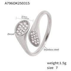 Oval Cubic Zirconia Accent Open Ring