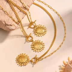Sunburst Toggle Pendant Necklace