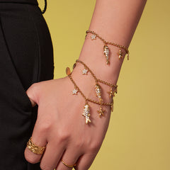 18K Gold-Plated Koi Fish Charm Necklace or Bracelet