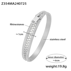 18K Gold-Plated Zipper-Texture Bangle Bracelet