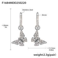Cubic Zirconia Geometric Drop Earrings
