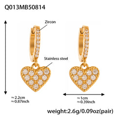 Gold-Tone Heart Charm Earring Designs