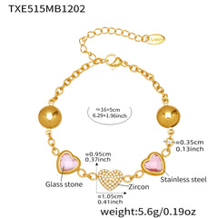 Color Resin Necklace and Glass Accent Bracelet