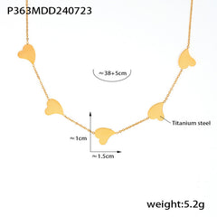 18K Gold-Plated Heart Station Necklace