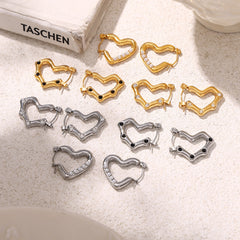 18K Gold-Plated Heart Detail Earrings
