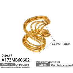18K Gold-Plated Sculptural Wire Ring