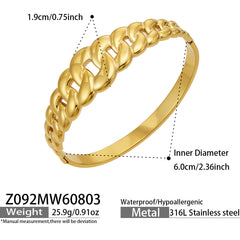 18K Gold-Plated Teardrop and Link Bangle Designs