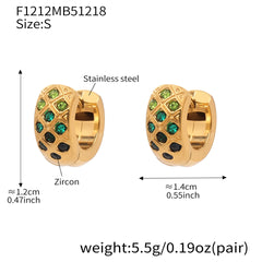 18K Gold-Plated Color Cubic Zirconia Hoop Designs