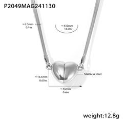 Detachable Magnetic Heart Pendant Necklace