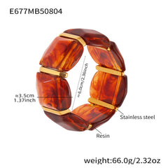 Colorful Resin Link Stretch Bracelet