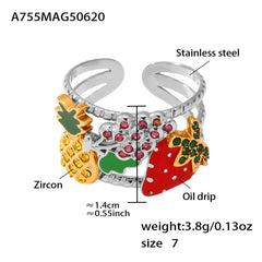 Cubic Zirconia Ladybug, Strawberry or Snake Ring