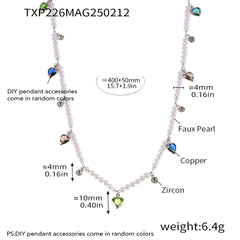 Pearl-Look Bead and Heart Charm Jewelry