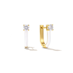Daphne Dainty Enamel Crystal Hoop Earrings