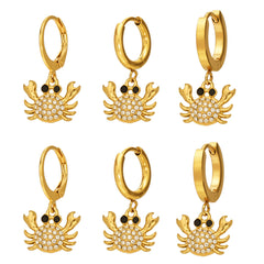 18K Gold-Plated Cubic Zirconia Crab Earrings