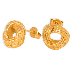 Sculptural Woven Round Stud Earrings