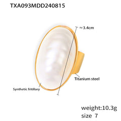 18K Gold-Plated Oval Mother-of-Pearl Jewelry