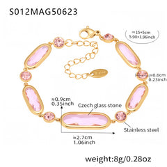 Faceted Stone Accent Anklet