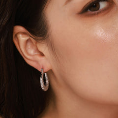 Textured Wheat Pattern Hoop Earrings