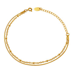 18K Gold-Plated Double-Layer Chain Bracelet