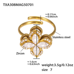 Gold-Tone Rotating Flower Cubic Zirconia Jewelry & Chains