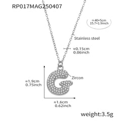 Cubic Zirconia Initial Pendant Necklace