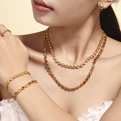 Cubic Zirconia Tennis Necklace & Bracelet
