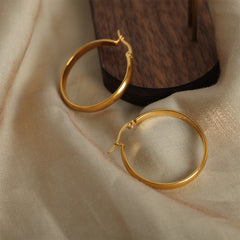 Gold-Tone Minimal Open Circle Earrings