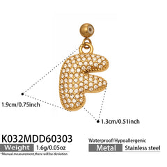 Cubic Zirconia Letter Charms & Separate Necklace Chains