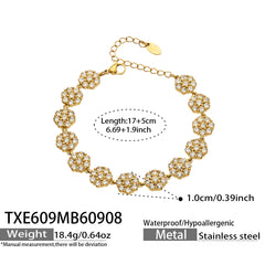 Color Cubic Zirconia Flower Station Jewelry