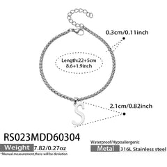 Initial Pendant Anklet