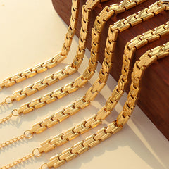 Gold-Tone Rectangular Link Bracelet