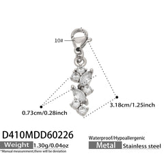 Cubic Zirconia Cluster Drop Earrings & Pendant