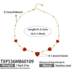 18K Gold-Plated Heart Glass Accent Jewelry