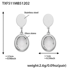 Faceted Oval Glass Stone Necklace, Bracelet & Earrings