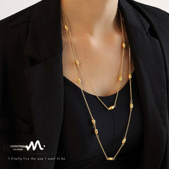 Long Layered Link Necklace