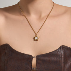 18K Gold-Plated Shell & Enamel Pendant Necklaces