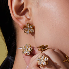 Spinning Flower Cubic Zirconia Jewelry Separates