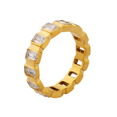 Rectangle Cubic Zirconia Band Ring
