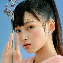 Nadine Asymmetric Crystal Clover Stud Earrings