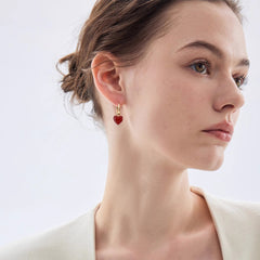 Camille Enamel Heart Stud Earrings
