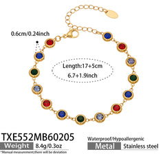 Color Cubic Zirconia Round Station Jewelry