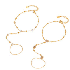 Cubic Zirconia Hand Chain Bracelets