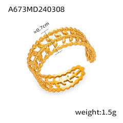 Gold-Tone Sculptural Open Ring