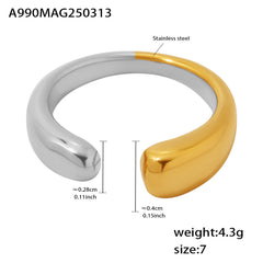 18K Gold-Plated Rounded-End Open Ring