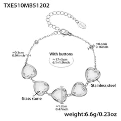 18K Gold-Plated Faceted Glass Heart Jewelry