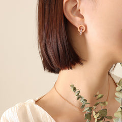 Roman Numeral Double-Ring Necklace & Earrings