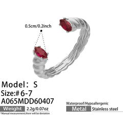 Colored Glass and Cubic Zirconia Ring Collection