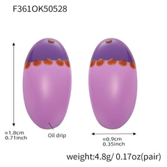 Colorblock Enamel Oval Stud Earrings