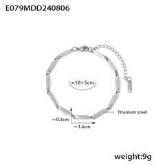 Geometric Link Stainless Steel Necklace & Bracelet